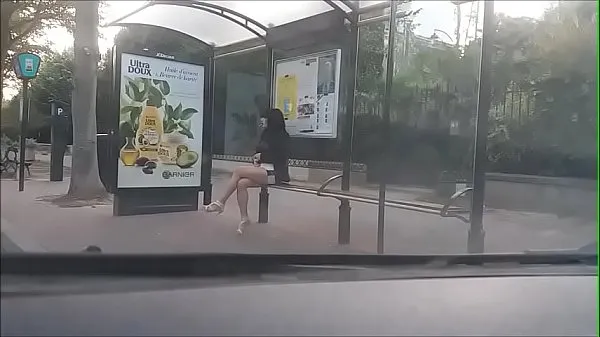 Watch bitch at a bus stop total Tube