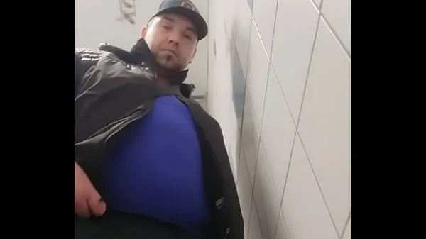 Watch Chubby gay dildo play in public toilet total Tube